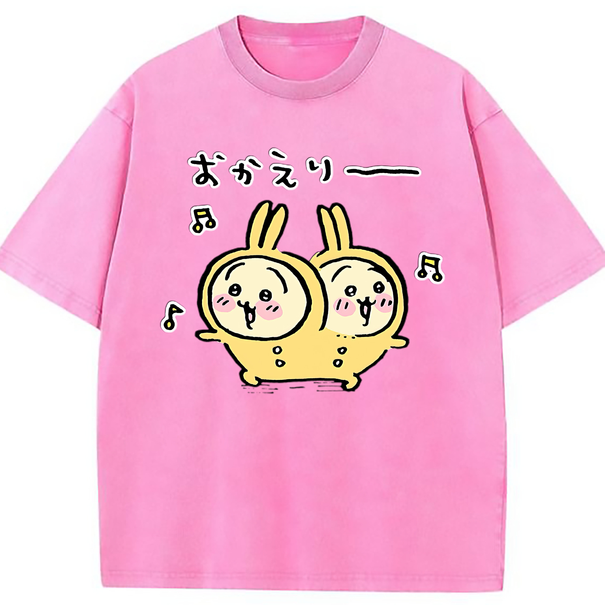 （画像用） ちいかわ うさぎ Chii-kawa usagi 綿100% ヴィンテージ風 半袖Tシャツ（フロントプリント）